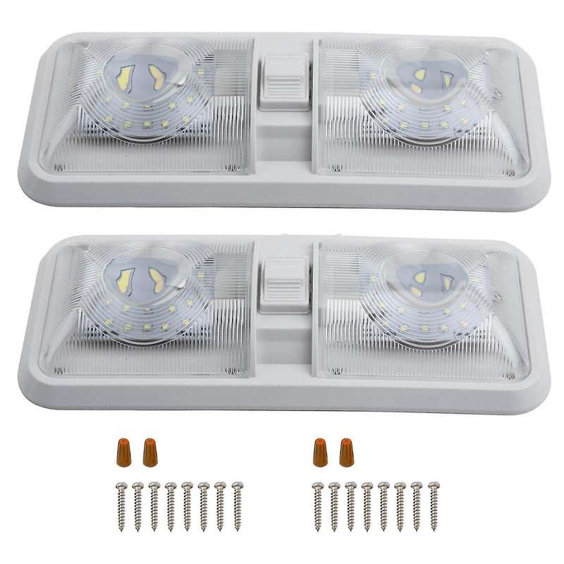 2X RV Interior Led Ceiling Light Boat Trailer Single Dome 12V 280LM Dimmer