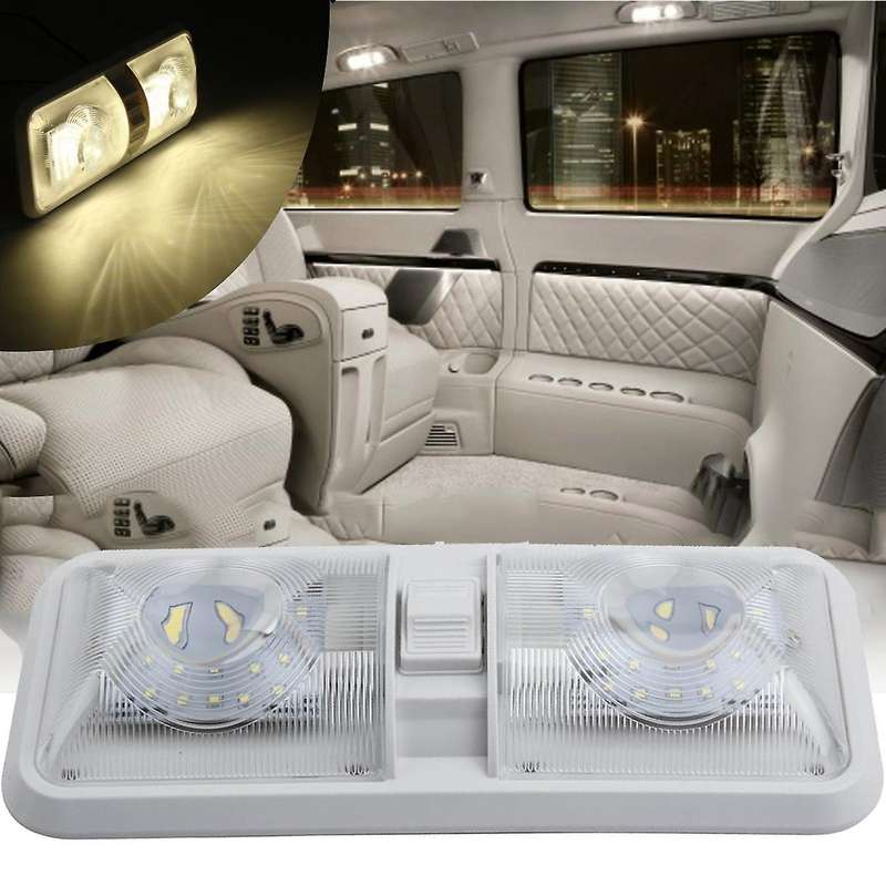 2X RV Interior Led Ceiling Light Boat Trailer Single Dome 12V 280LM Dimmer