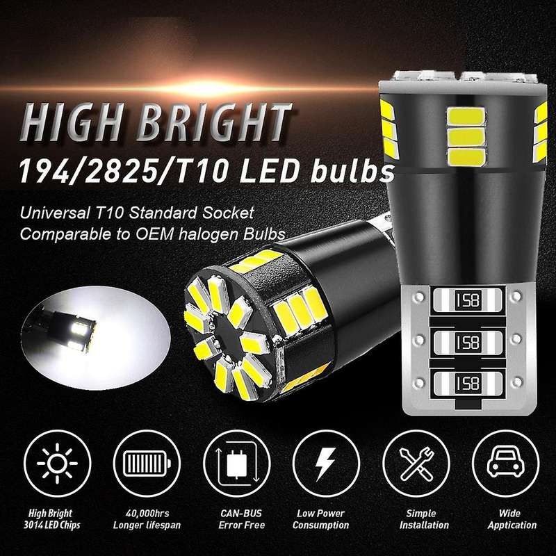 2X T10 501 194 W5W 24SMD LED Car HID CANBUS Error Free Wedge Light Bulb Clearance Side Marker Lights