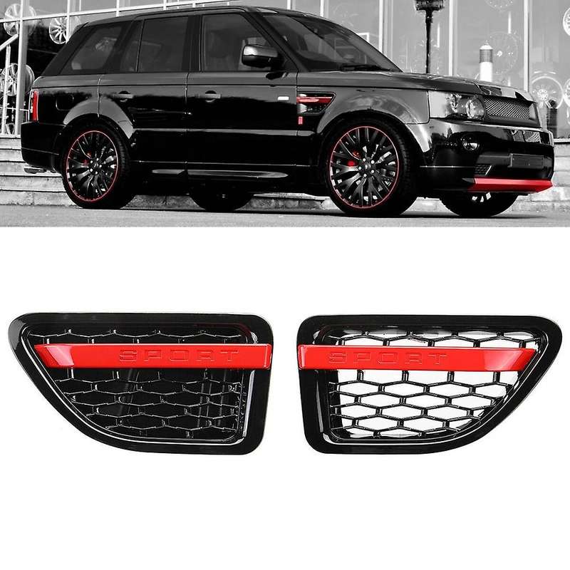 2X Side Vent Grille Grill Tuning Air Side Vent Grille Grid Outlet for Sport 2005-2009 Red