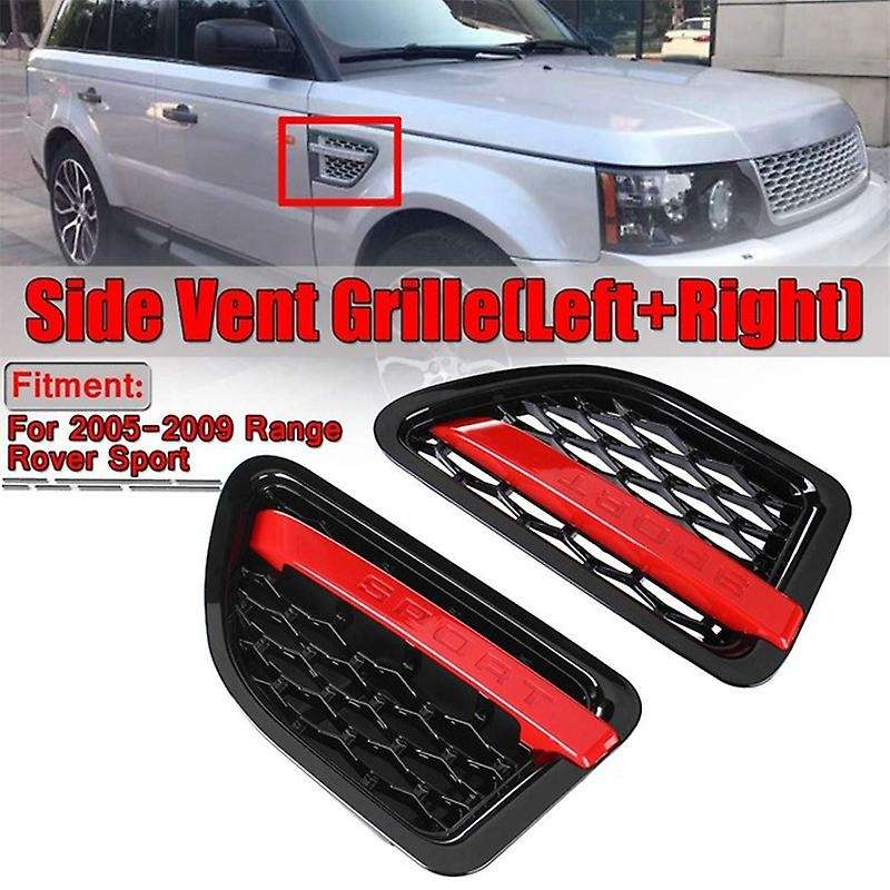 2X Side Vent Grille Grill Tuning Air Side Vent Grille Grid Outlet for Sport 2005-2009 Red