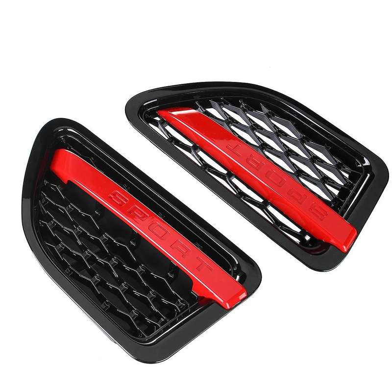 2X Side Vent Grille Grill Tuning Air Side Vent Grille Grid Outlet for Sport 2005-2009 Red