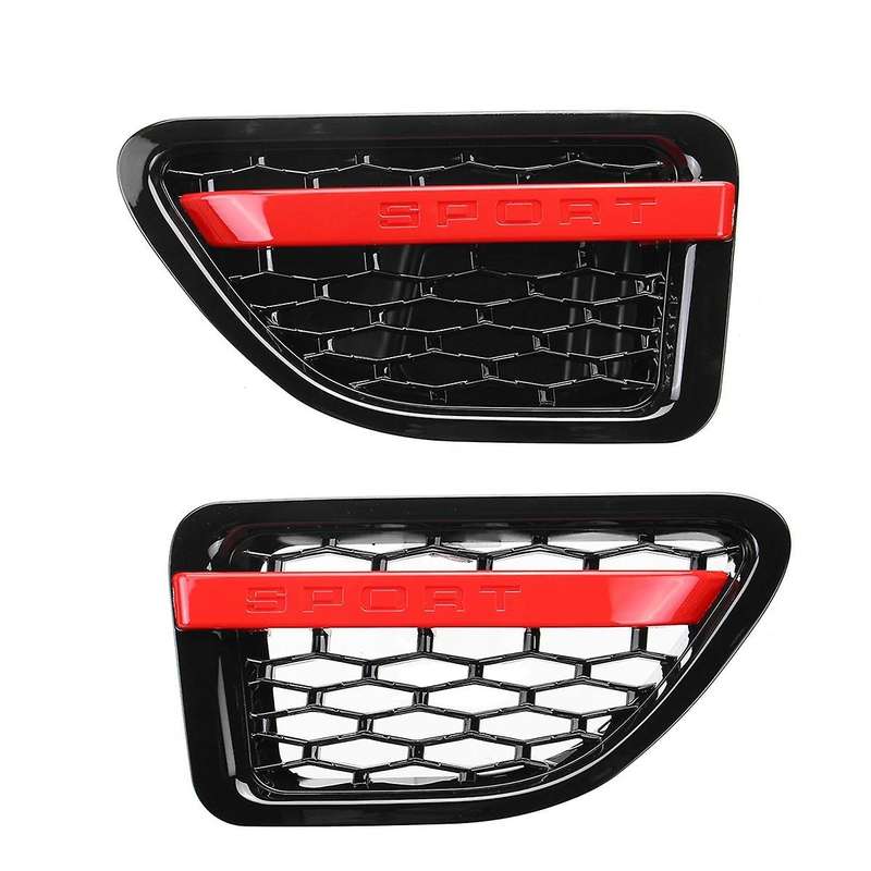 2X Side Vent Grille Grill Tuning Air Side Vent Grille Grid Outlet for Sport 2005-2009 Red