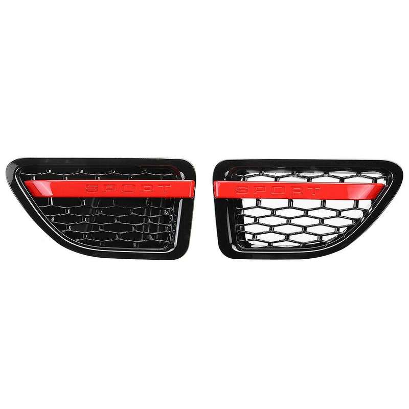 2X Side Vent Grille Grill Tuning Air Side Vent Grille Grid Outlet for Sport 2005-2009 Red