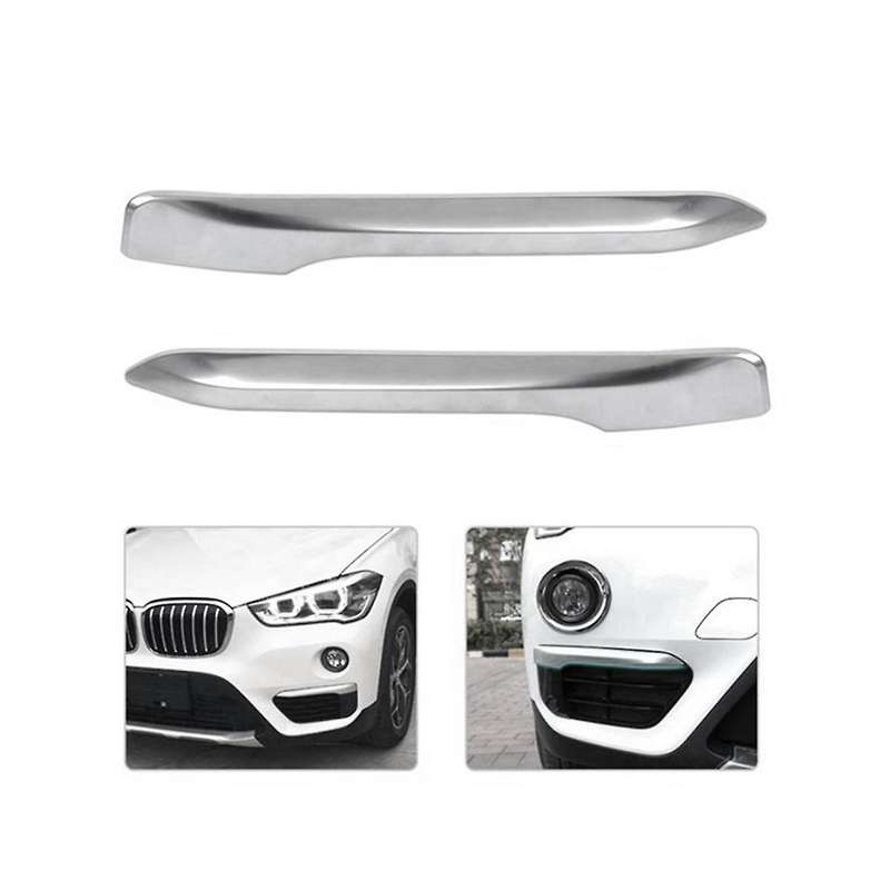 2x Silver Chrome Plated Fog Light Cover Trim Eyebrow for F48 X1 2016-2019
