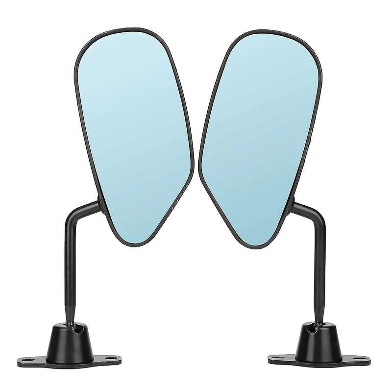 2X Universal Car Carbon Fiber Autos Blue Rear View Mirror F1 Carbon Look Racing Side Mirror Glass &