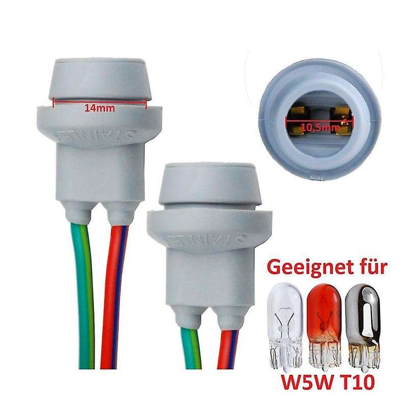 2X T10 Socket W5W Adapter Soft Rubber Light Lamp Holder Car Accessories Male to Female with Cable