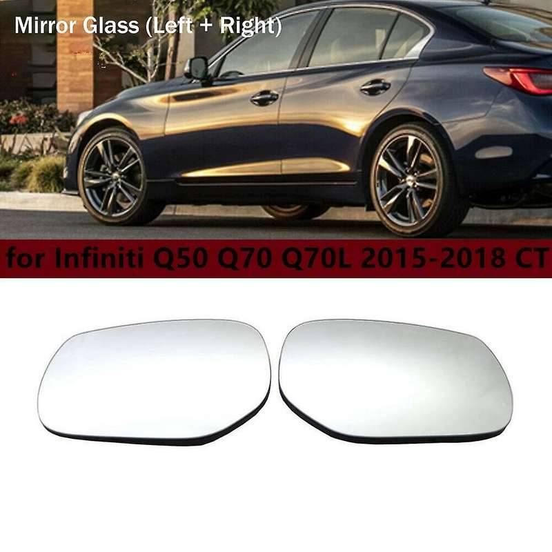 2X Wide Angle Side Rear View Mirror Electric Wing Door Heated Rearview Mirror Glass for Q50 Q70 Q70L