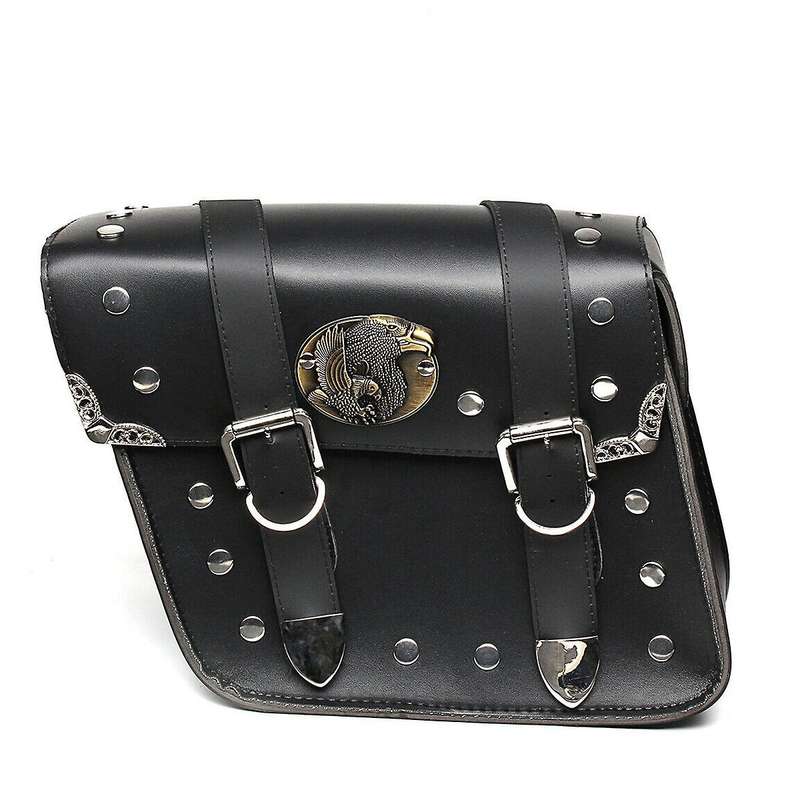 2X Universal PU Leather Motorcycle Motorbike Saddlebags Saddle Bags Pouch