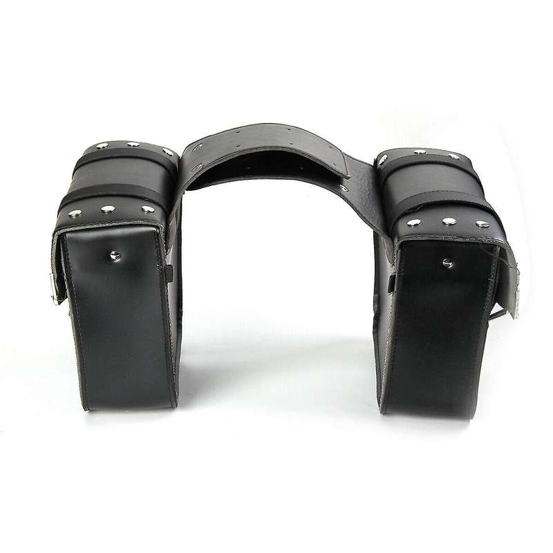 2X Universal PU Leather Motorcycle Motorbike Saddlebags Saddle Bags Pouch