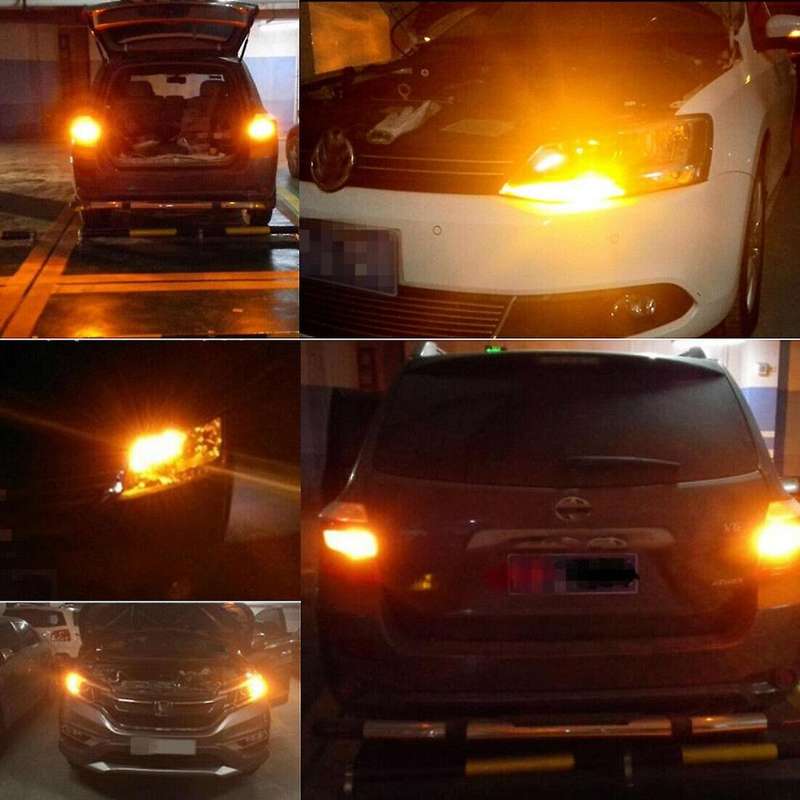 2x1156 Amber 7506 P21W LED Bulbs Yellow Front Rear Turn Signal Lights