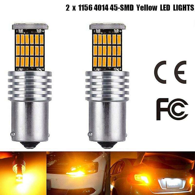 2x1156 Amber 7506 P21W LED Bulbs Yellow Front Rear Turn Signal Lights