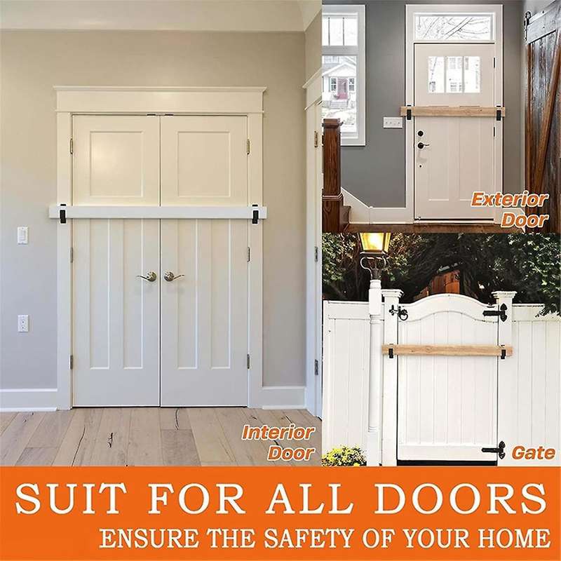 2x4 Door Barricade Brackets Heavy Duty Upgraded Door Bar Holder Brackets for Home Security Suit for