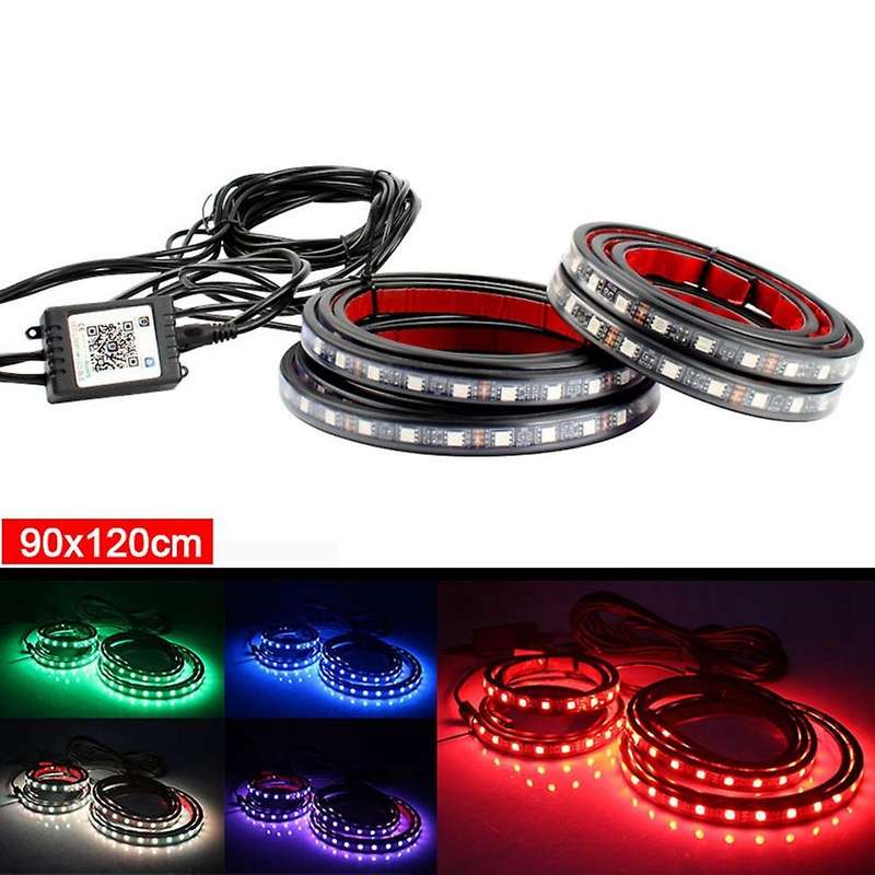 2X90CM +2X120CM Car LED Chassis Light APP Controlled RGB LED Light Bar Car Atmosphere Light Car Ligh