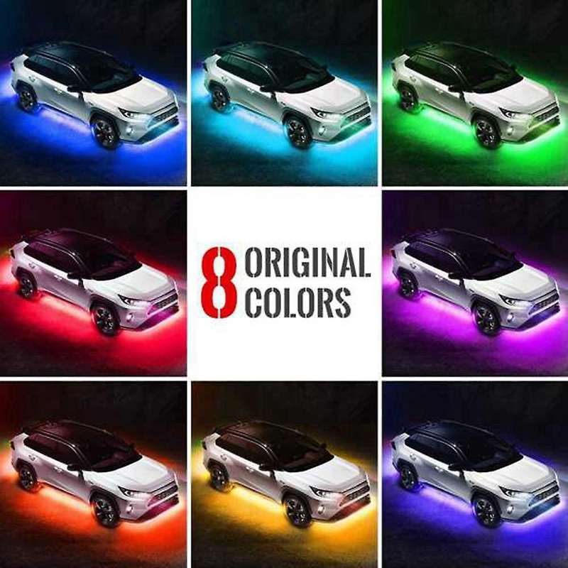 2X90CM +2X120CM Car LED Chassis Light APP Controlled RGB LED Light Bar Car Atmosphere Light Car Ligh