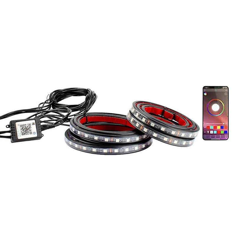 2X90CM +2X120CM Car LED Chassis Light APP Controlled RGB LED Light Bar Car Atmosphere Light Car Ligh