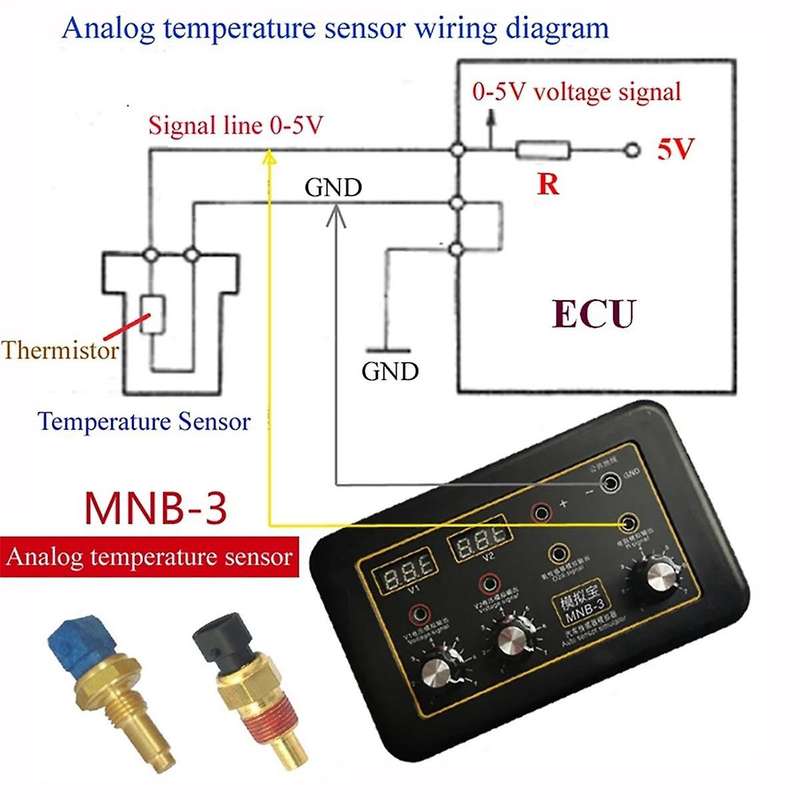 -3 Auto Sensor Simulator Vehicle Automobile Signal Generator VoltmeterCar Oxygen Oil Pressure Sensor