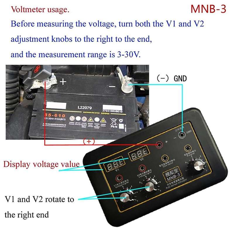 -3 Auto Sensor Simulator Vehicle Automobile Signal Generator VoltmeterCar Oxygen Oil Pressure Senso