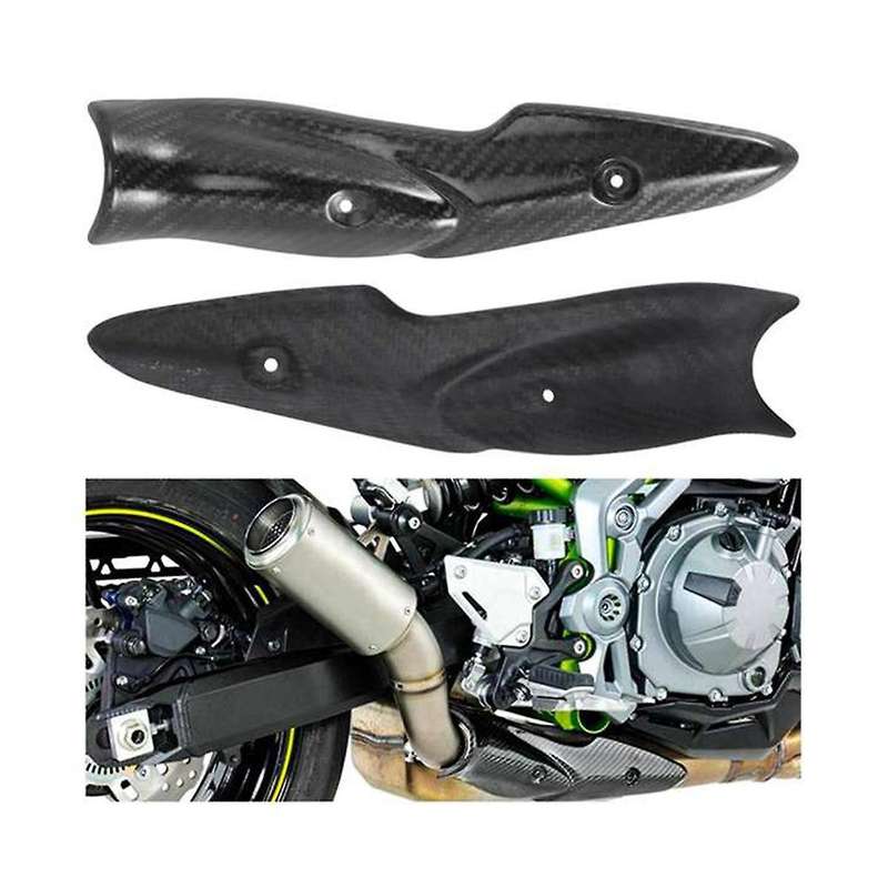 2xfor Z900 17-19 Motorcycle Exhaust System Middle Link Pipe Carbon Fiber Heat Shield Cover Guard Ant