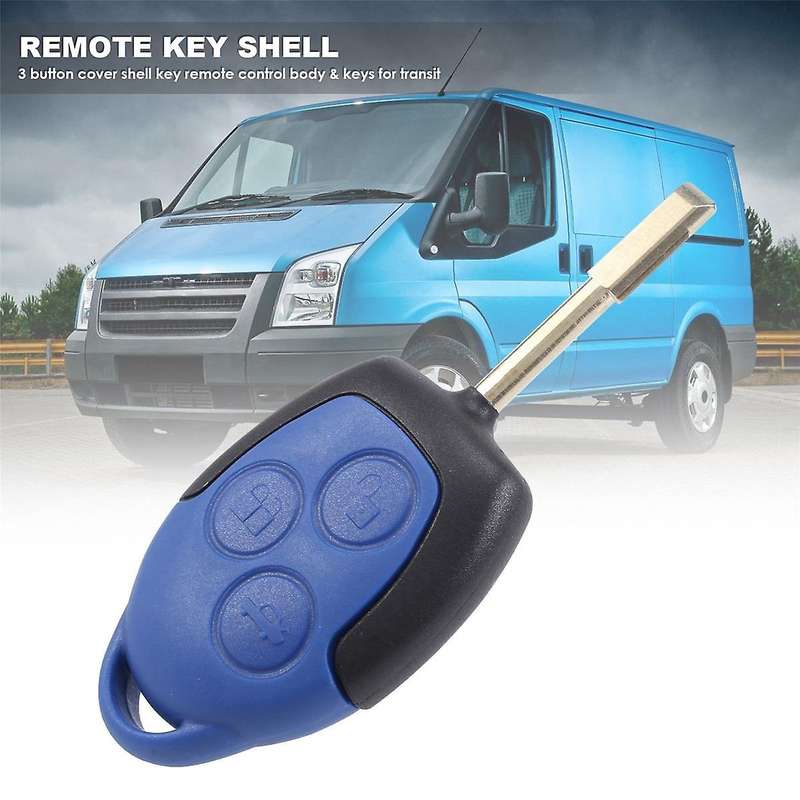 3 button cover shell key remote control body & keys for ford transit blue
