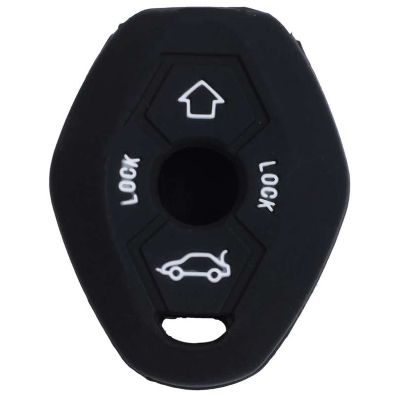 3 Button Remote Key Fob Silicone Case Cover Compatible E46 E39 E63 E36 E81x5 Z3 Z4, Black
