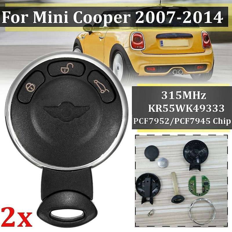 3 Buttons with PCF7952 Chip 315MHz Remote Key Fob Shell for 2007-2014 KR55WK49333(2Pcs)