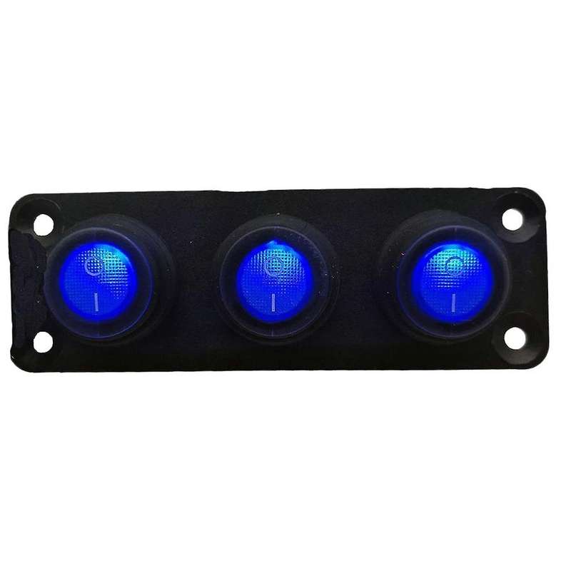 3 Gang 12-24V Toggle Rocker Switch Panel LED Breaker Waterproof for Auto Automotive Lights Car Marin