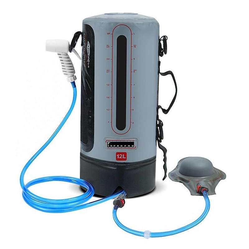 3 Gallon/12 Liter Bag Portable Shower Outdoor Shower Pump with Pressure Pump and Shower Head for Cam