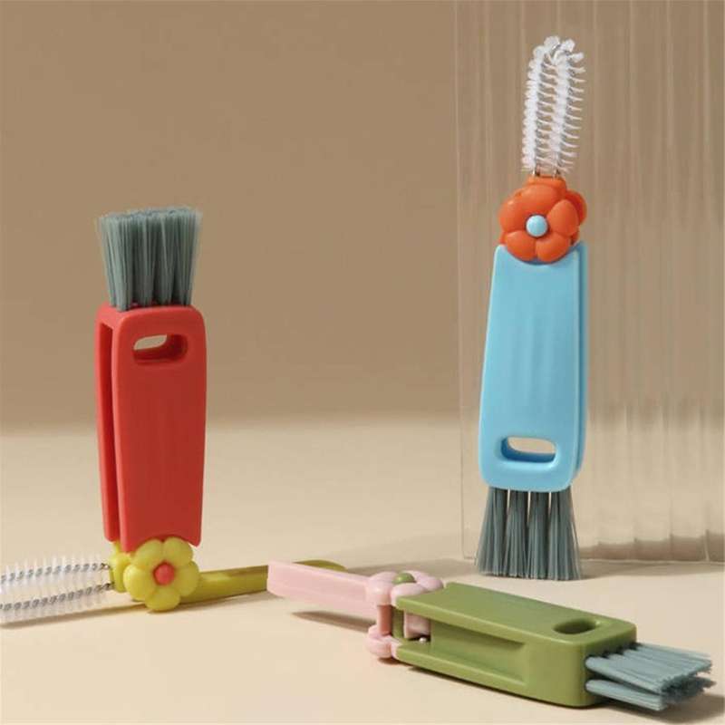 3 in 1 Cup Lid Cleaning Brush, Crevice Cleaning Brush for Bottle Tight Spaces Cup, 3 in 1 Multifunc