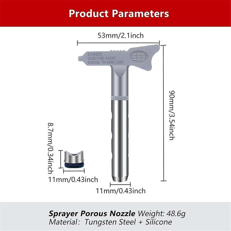 3 In 1 Double Sided Sprayer Nozzle Airless Sprayer Sprayer Parts for Home Building Deck Or Fence 34