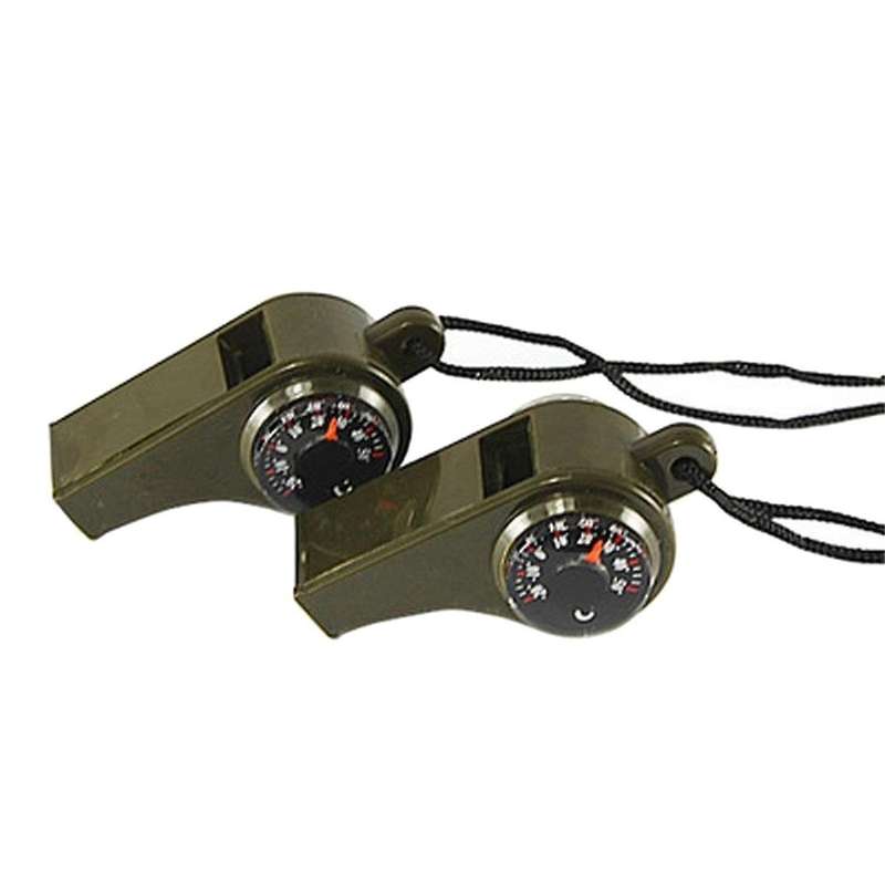 3 in 1 Emergency Survival Whistle Compass Thermometer Cheerleading Whistle Camping Hiking Outdoor Eq