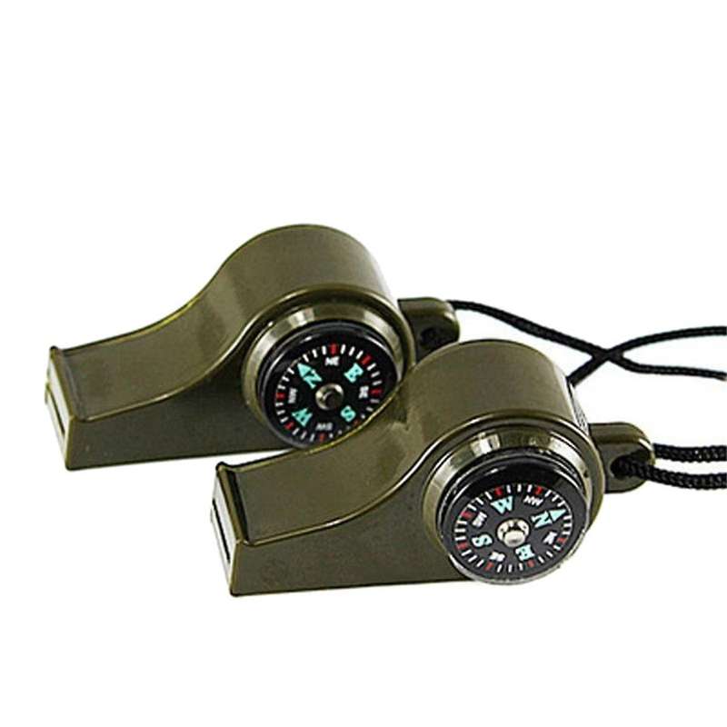 3 in 1 Emergency Survival Whistle Compass Thermometer Cheerleading Whistle Camping Hiking Outdoor Eq