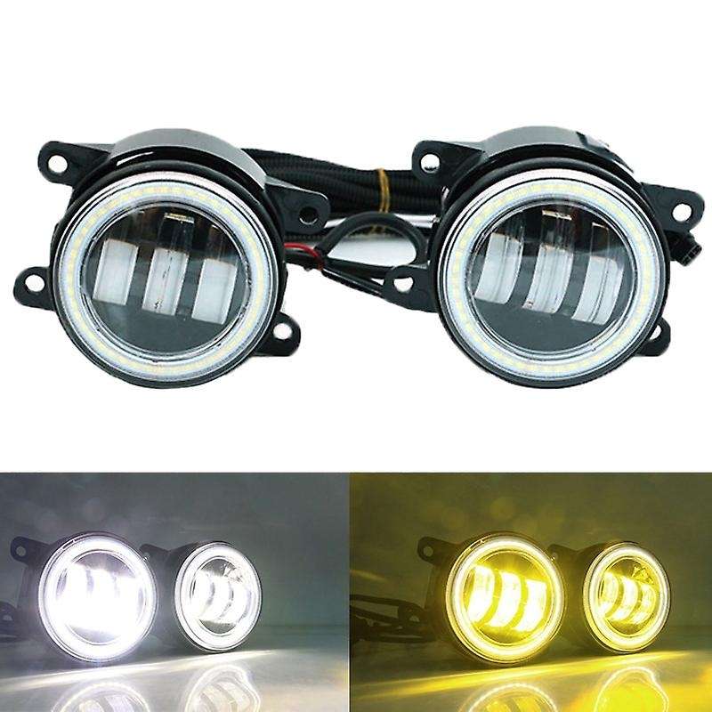 3 in 1 LED Front Bumper Fog Light Angel Eyes DRL Light for FOCUS 2 3 DUSTER White+Yellow