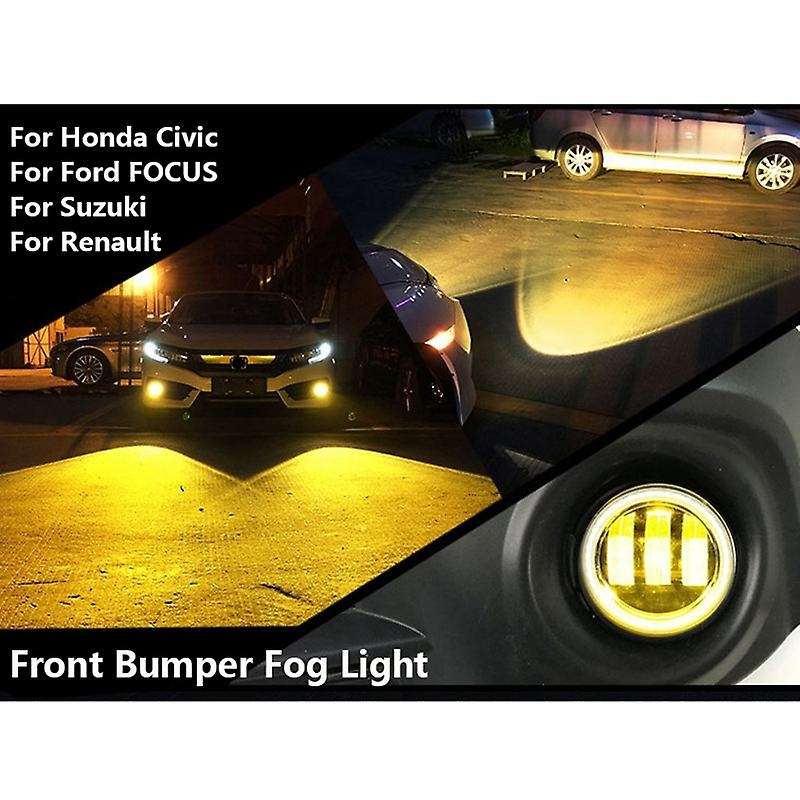 3 in 1 LED Front Bumper Fog Light Angel Eyes DRL Light for FOCUS 2 3 DUSTER Blue