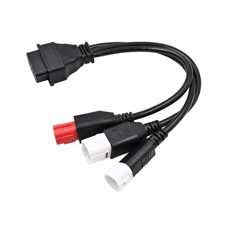 3 in 1 Motorcycle Diagnostic Connector Cable for 3pin 4pin for 6pin OBD2 Cable Adapter