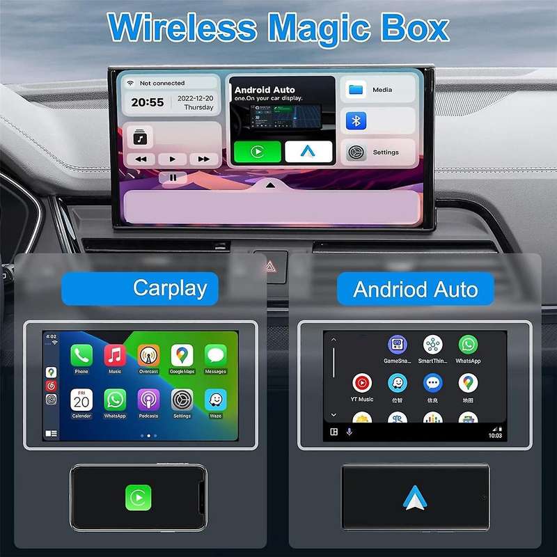 3 In 1 Wireless Carplay Adapter,wireless for Android Auto with / Wireless Car Dongle for Carplay Car