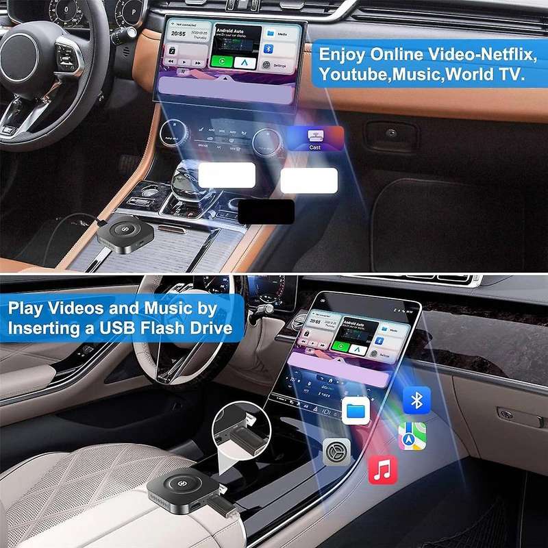 3 In 1 Wireless Carplay Adapter,wireless for Android Auto with / Wireless Car Dongle for Carplay Car