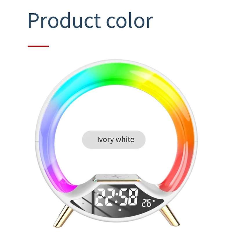 3 In 1 Multi-function Night Light with Wireless Charging Bluetooth Speaker Smart Alarm Clock Atmosph