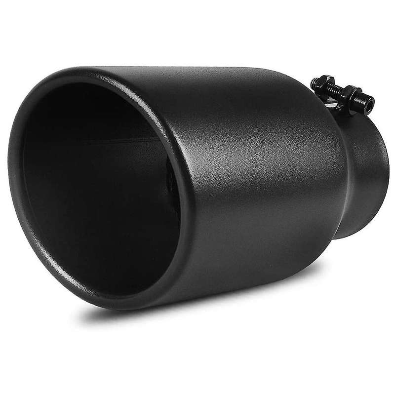 3 Inch Inlet Black Exhaust Tip 3 x 4.5 x 9 Black Paint Stainless Steel Material Exhaust Tip Bolt-on