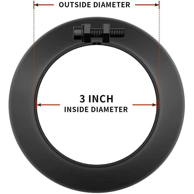3 Inch Black Exhaust Tip, 3 Inch Inside Diameter Exhaust Tailpipe Tip for Truck, 3 X 4 X 12 Inch Bo