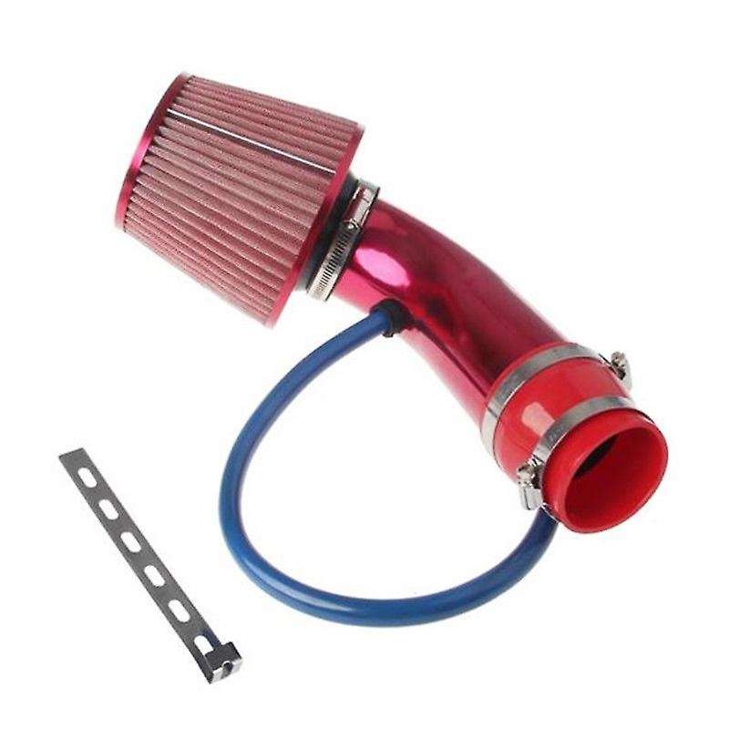3 Inch Universal Car Cold Intake Filter Alumimum Induction Kit Pipe Hose System(red)