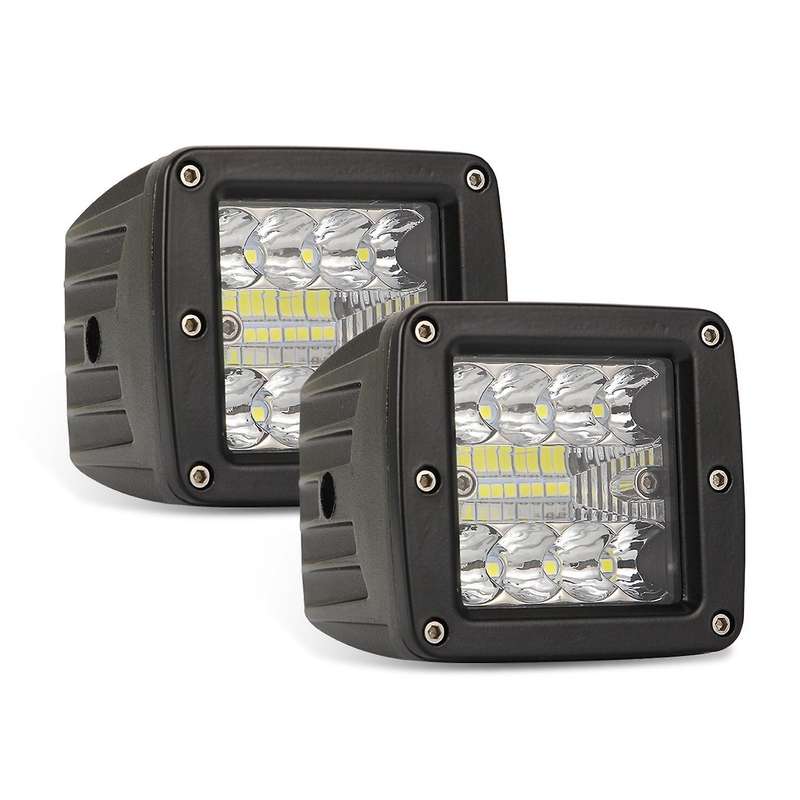 3 Inch LED Light Bar 48W Square Led Pods Spot Flood Combo Square Triple Row Off Road Lights