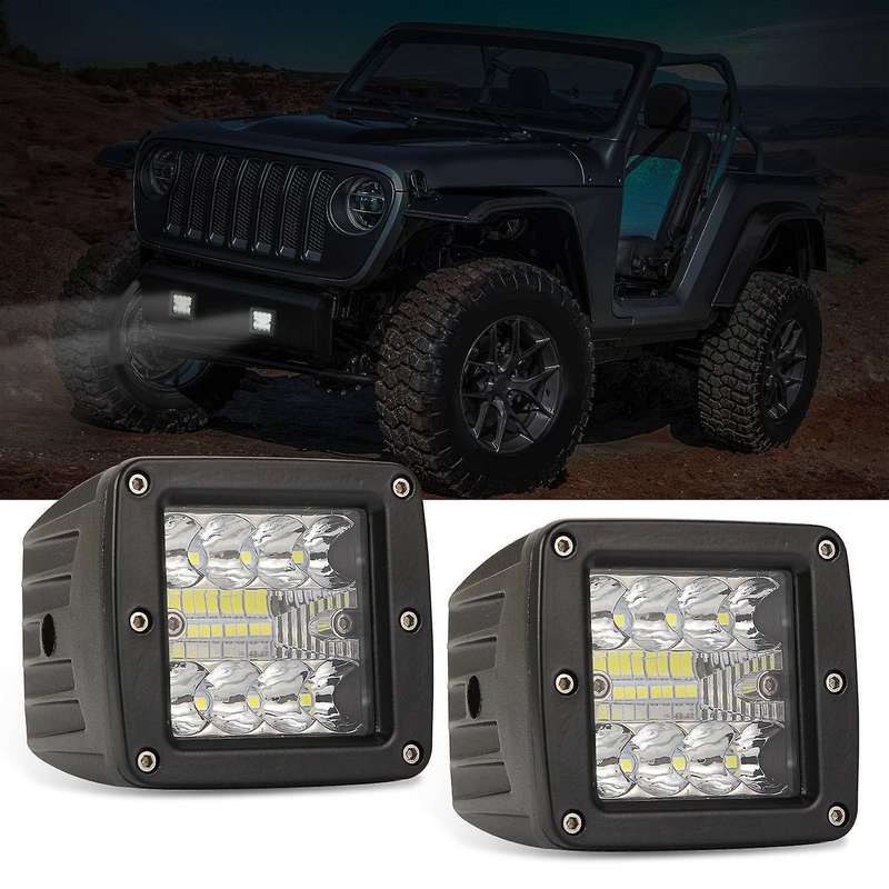 3 Inch LED Light Bar 48W Square Led Pods Spot Flood Combo Square Triple Row Off Road Lights
