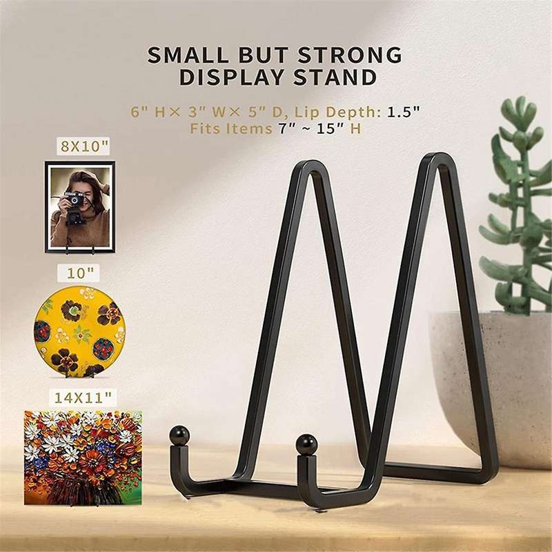 3 Inch Plate Stands for Display Metal Frame Holder Stand Picture, Decorative Plate, Book, Photo Ease