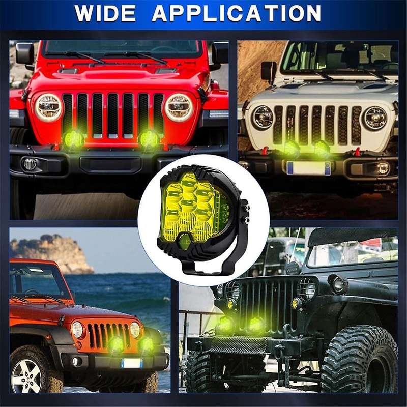 3 Inch Three Side Illuminated Work Lights LED Headlights for Truck Suv Boat Off-Road Vehicles ATV ,Y