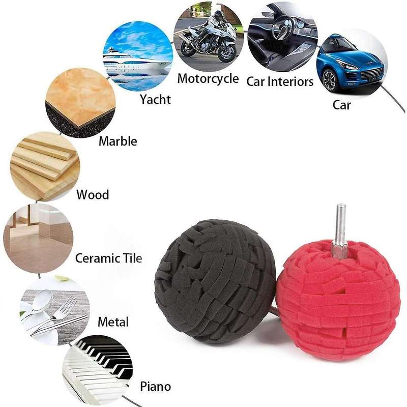 3 Inch Polishing Pads Sponge Buffing Pads Waxing Pads with M10 Drill Adapter for Automotive Car Whee