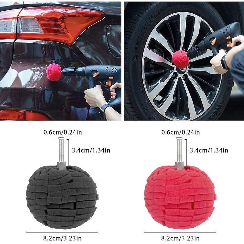 3 Inch Polishing Pads Sponge Buffing Pads Waxing Pads with M10 Drill Adapter for Automotive Car Whee