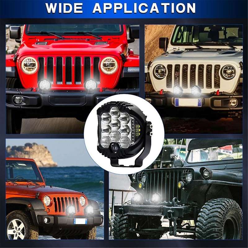 3 Inch Three Side Illuminated Work Lights LED Headlights for Truck Suv Boat Off-Road Vehicles ATV ,W