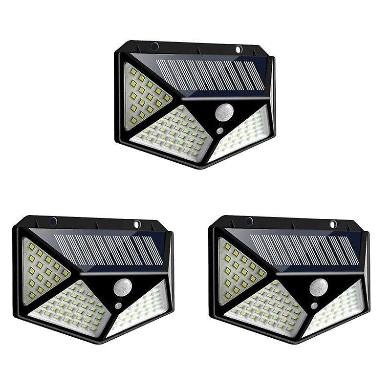 3 Outdoor Solar Lights, 100LED Rainproof Outdoor Solar Wall Lights, Suitable for Lighting in the Cou