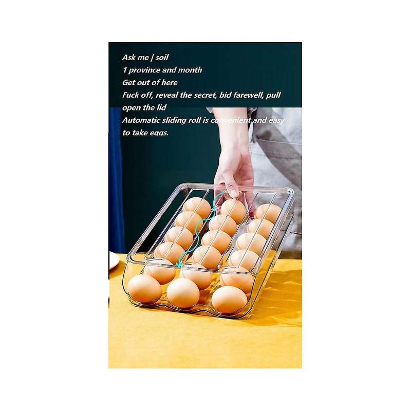 3 Layer Egg Holder Egg Storage Container for Refrigerator,ramp Type Auto Roll Egg Organizer for Ref